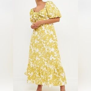 Express marketplace free the roses floral print maxi dress